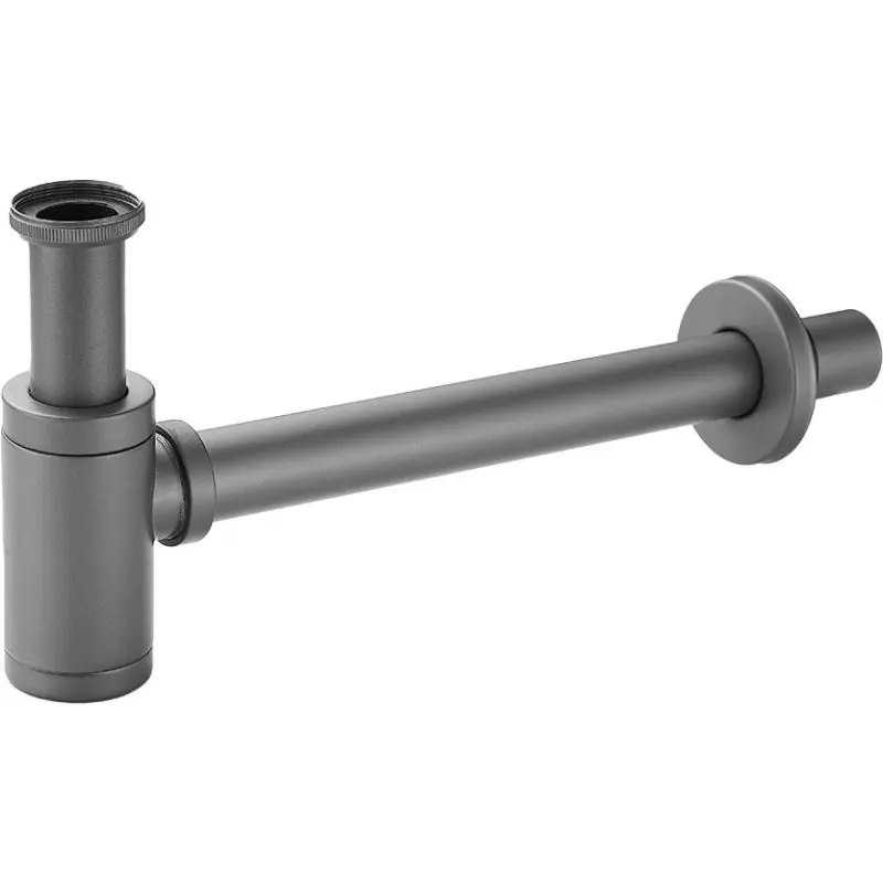 Valaz sifón de lavabo visto redondo gun metal