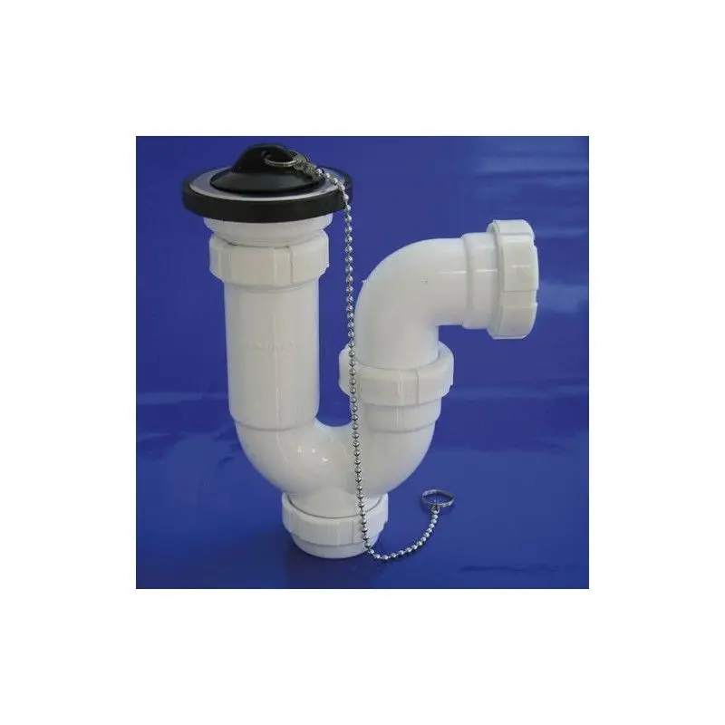 Sifon curvo extensible t-30-c 1 1/2, con válvula y tapón Wolfpack Linea Profesional