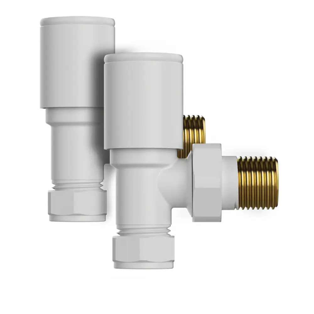 Kibath válvula llave radiador secatoallas acabado blanco mate de latón