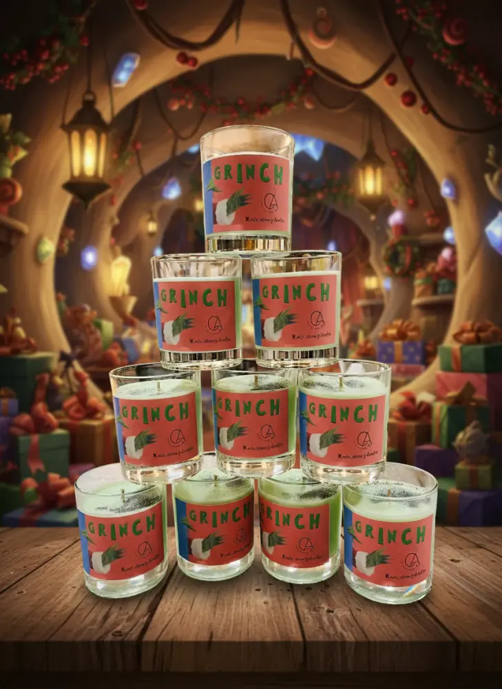 Iluminación de Pared Vela Grinch 🎄💚