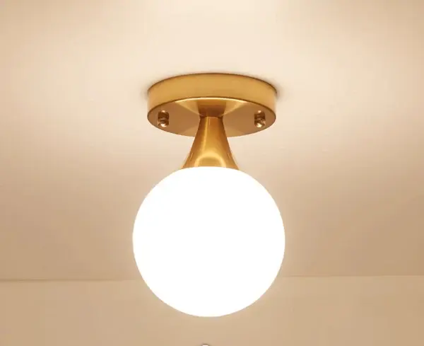 Lampade semi-incasso sfera Lampada da soffitto contemporanea vetro lattimo per corridoio con Baterí Recargable