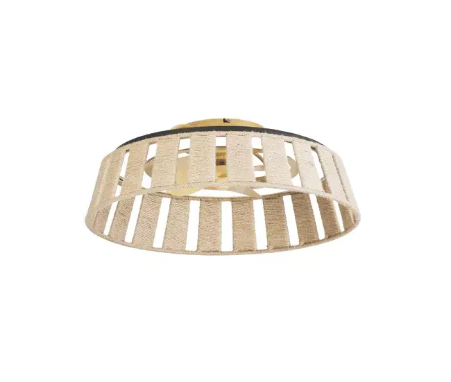 Premium de Diseño Forlight Mim - Ventilador de Techo con Lámpara LED sin Aspas con Pantalla de Cuerda Trenzada 6 Velocid...