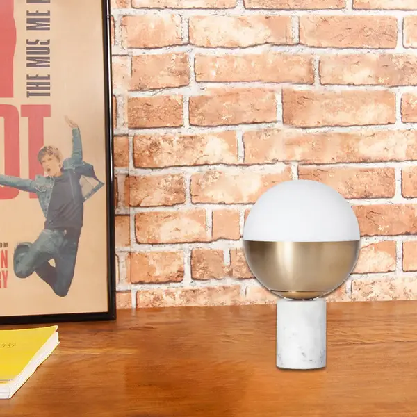 Resistente IP65 Lampada da tavolo ottone con paralume orbitale stile modernista Illuminazione da tavolo vetro opale 1 luce...