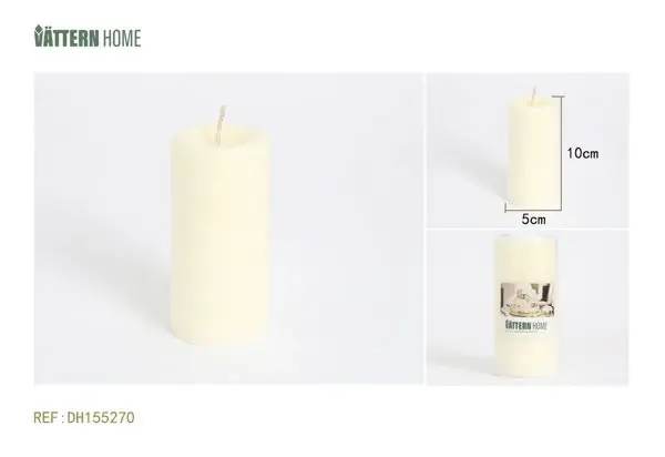 Resistente IP65 Vela de pilar de 5 x 10 cm con aroma crema de parafina (color champán), arde durante 24 horas