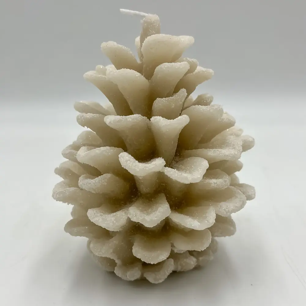 Vela piñ blanca purpurina con Mando Distancia