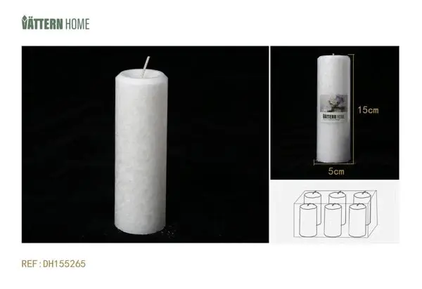 Vela de pilar de parafina de 5 x 15 cm con sabor campana azul (blanca) que persiste 36 horas para Halloween