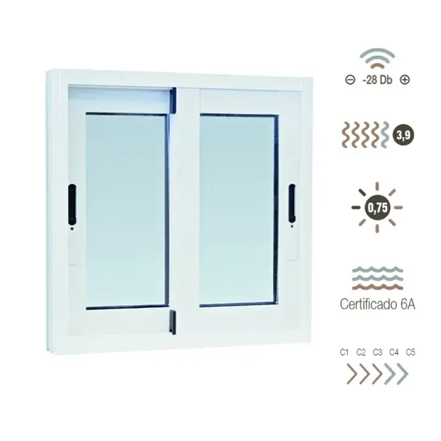 Ventana de aluminio corredera 60 x 60 cm sucroal