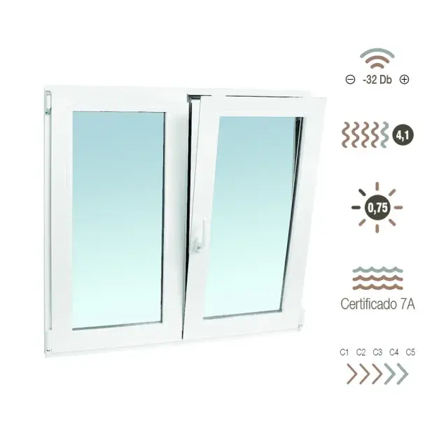 Ventana de aluminio oscilobatiente 100 x 120 cm sucroal