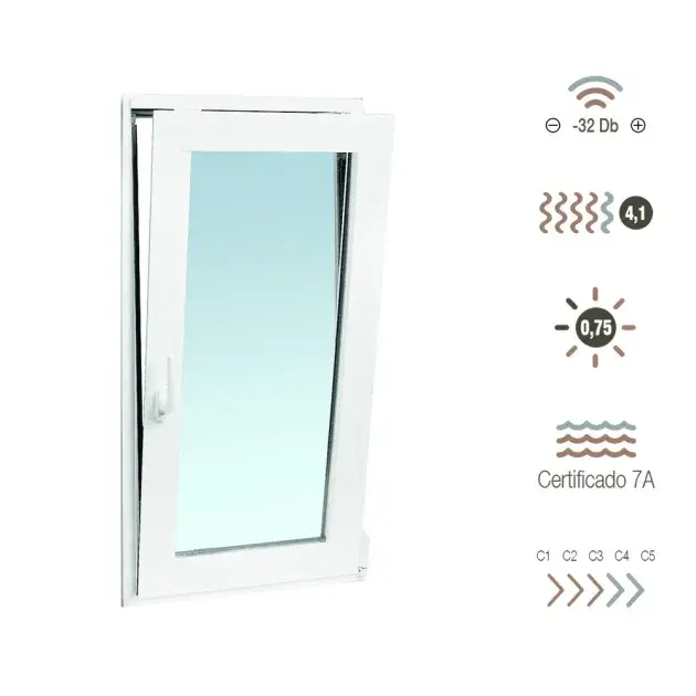 Ventana de aluminio oscilobatiente 100 x 50 cm derecha sucroal