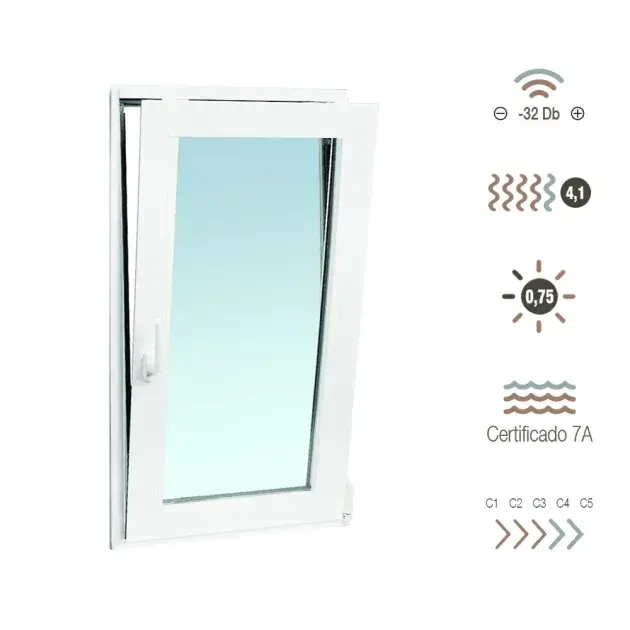 Ventana de aluminio oscilobatiente 100 x 60 cm derecha sucroal