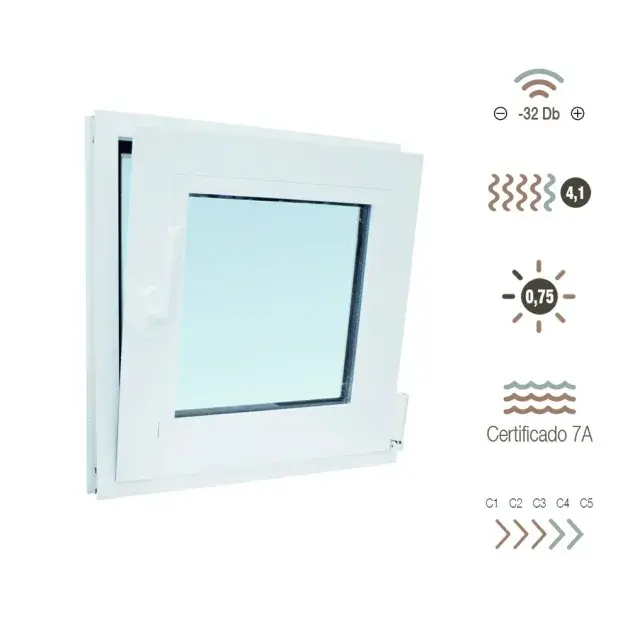 Ventana de aluminio oscilobatiente 50 x 50 cm derecha sucroal