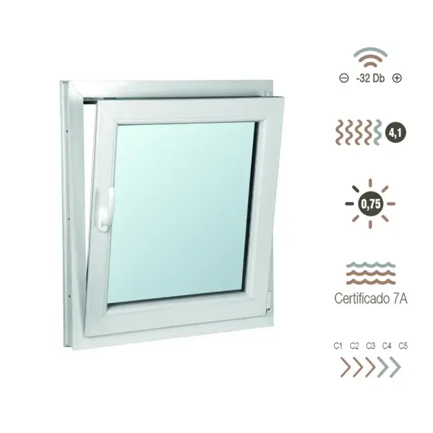 Ventana de aluminio oscilobatiente 70 x 50 cm derecha sucroal