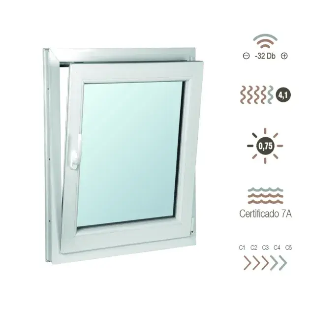 Ventana de aluminio oscilobatiente 80 x 50 cm derecha sucroal