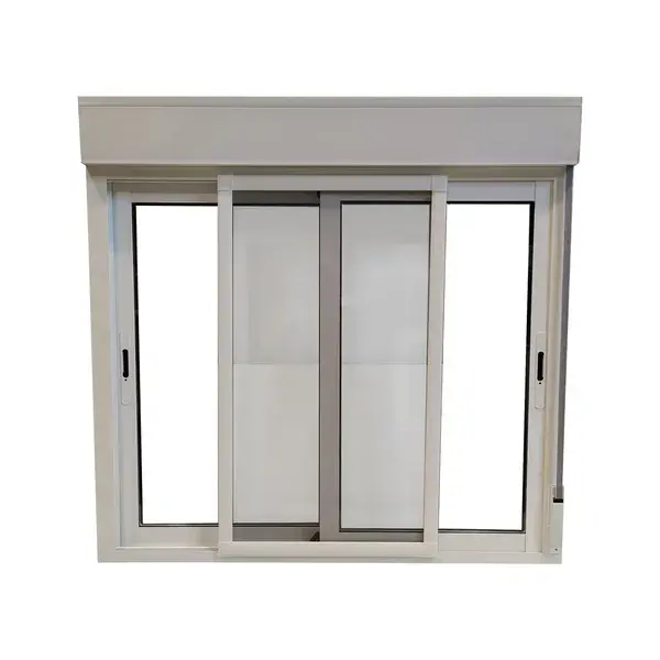 Ventana aluminio corredera con persiana y mosquitera 116x100cm