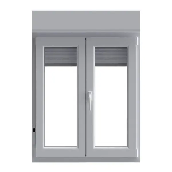 Ventana PVC oscilobatiente persiana blanco 6 cámaras 137x100 cm Geom