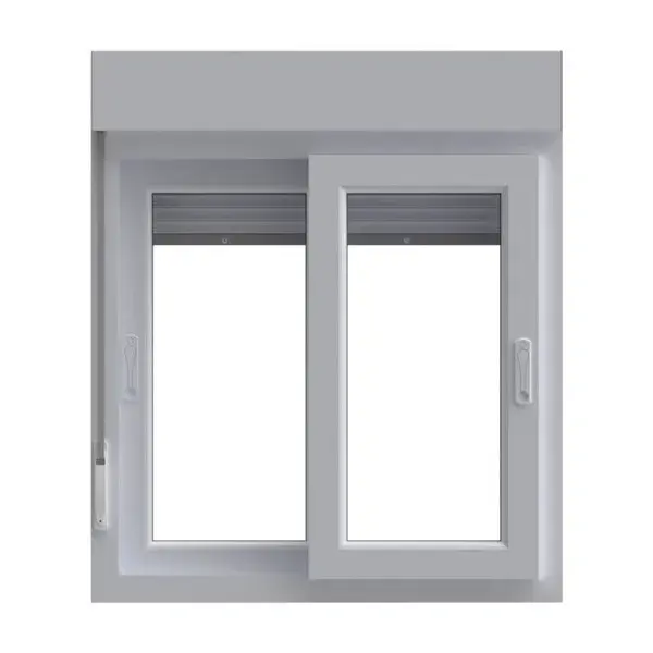 Ventana PVC corredera con persiana blanca 117x100 cm