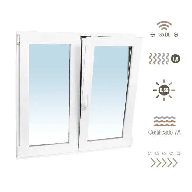 Ventana de pvc oscilobatiente 100 x 100 cm