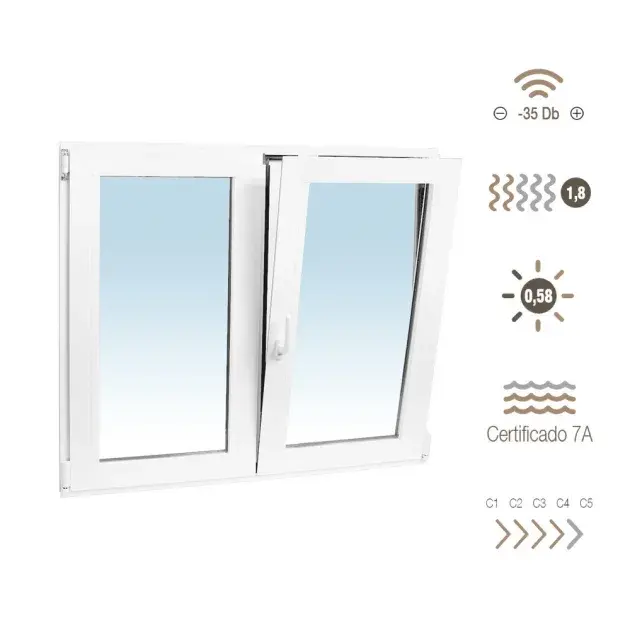 Ventana de pvc oscilobatiente 100 x 120 cm