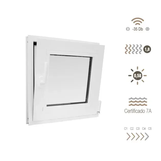 Ventana de pvc oscilobatiente 60 x 60 cm derecha