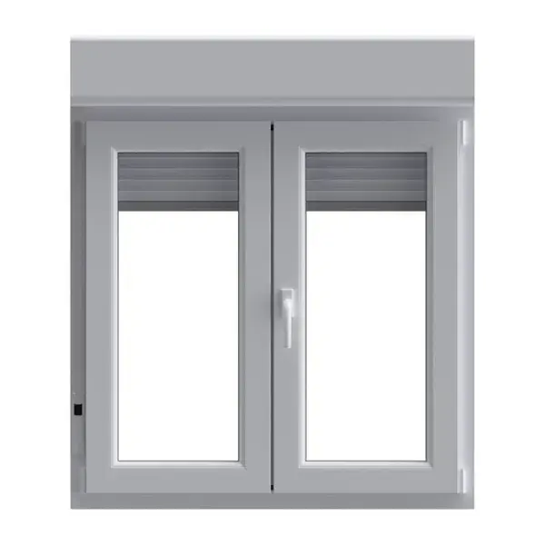 Ventana PVC oscilobatiente persiana blanco 5 cámaras 137x120 cm
