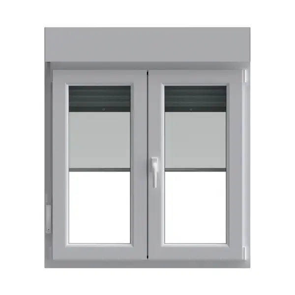 Ventana PVC oscilobatiente persiana y mosquitera 117x100 cm