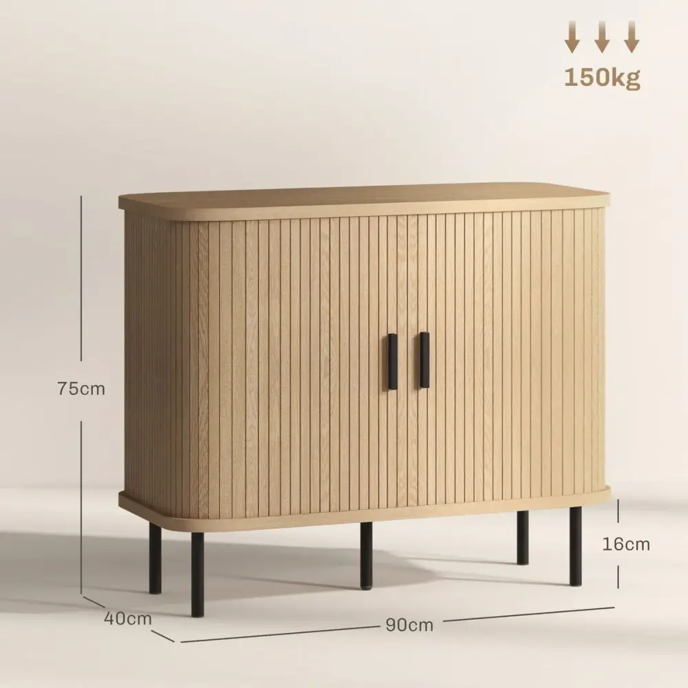 Aparador Latvia Homcom puertas correderas + 5 patas sin aditivos 75x90x40 cm