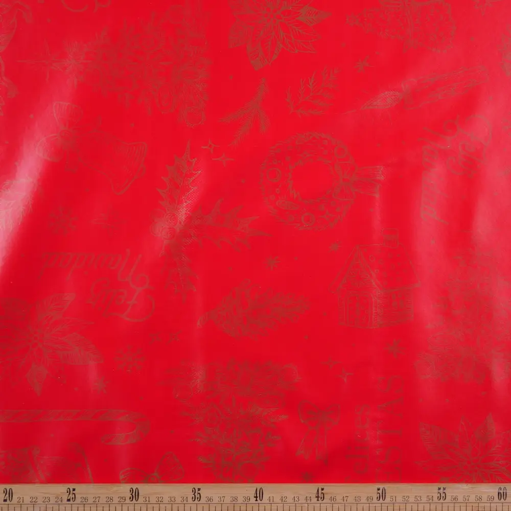 PVC DOBLE NAVIDAD ROJO CARMESI ADORNOS NAVIDEÑOS