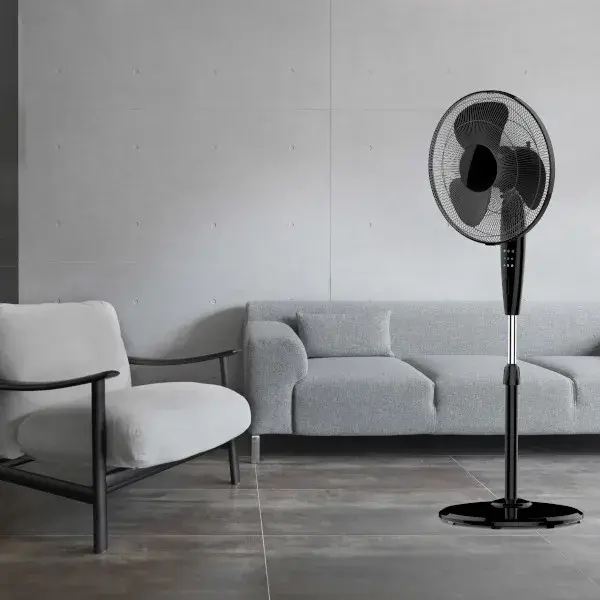 Ventilador De Pie Ø 40 cm Negro Con Mando Distancia