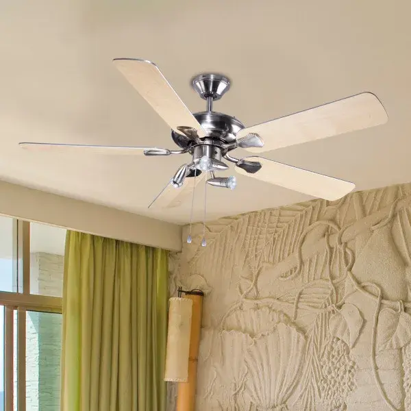 Ventilador de techo con luz Tioga 5 aspas reversibles 132 cm madera colours