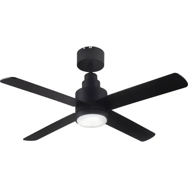 Ventilador de techo con luz Ignacius DC 4 aspas reversibles 106 cm negro cooke_lewis