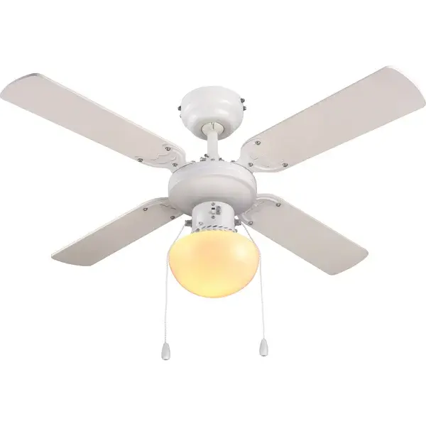 Ventilador de techo con luz 4 aspas 90 cm blanco