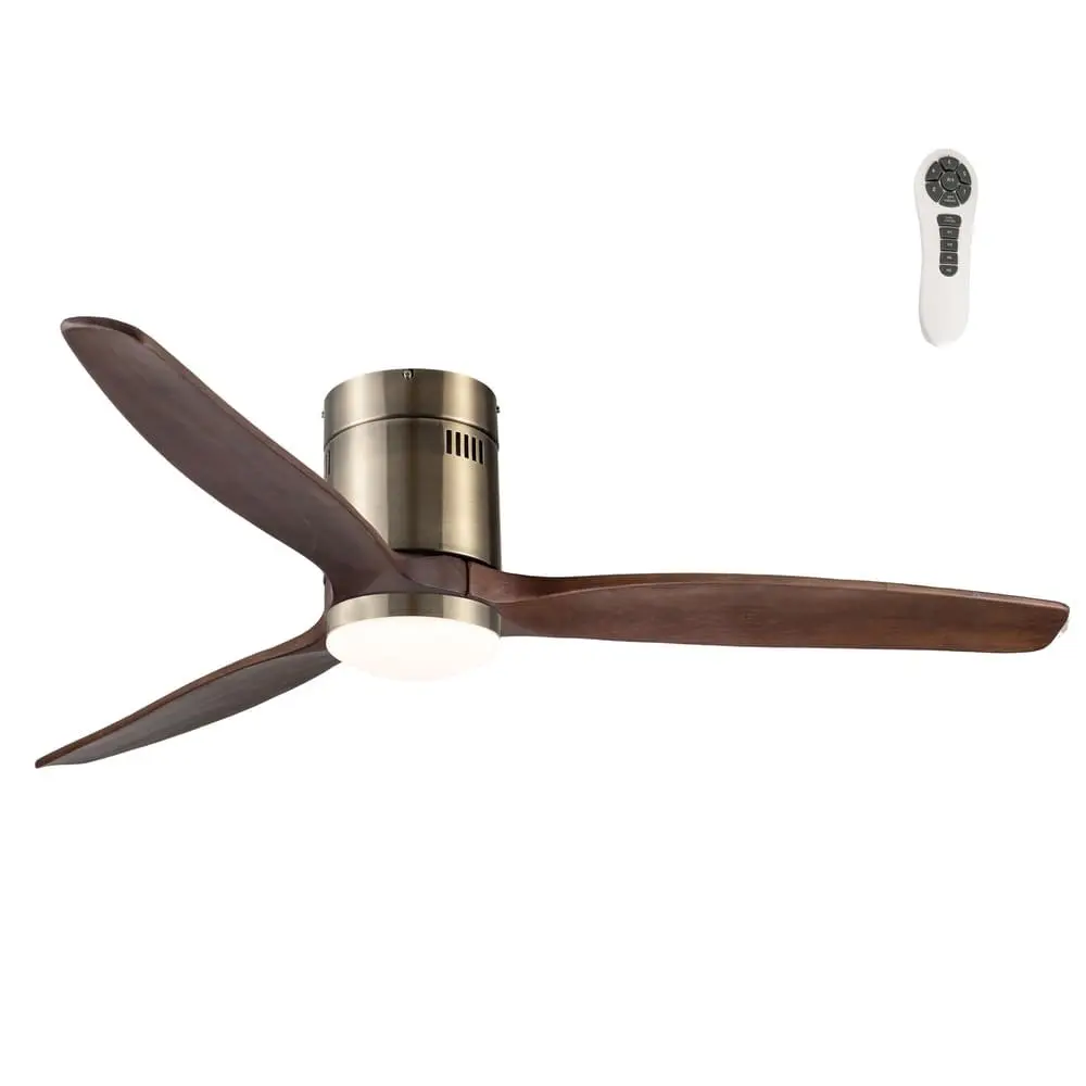 Ventilador de techo con luz LED silencioso won de madera oscura ø132 Wonderlamp